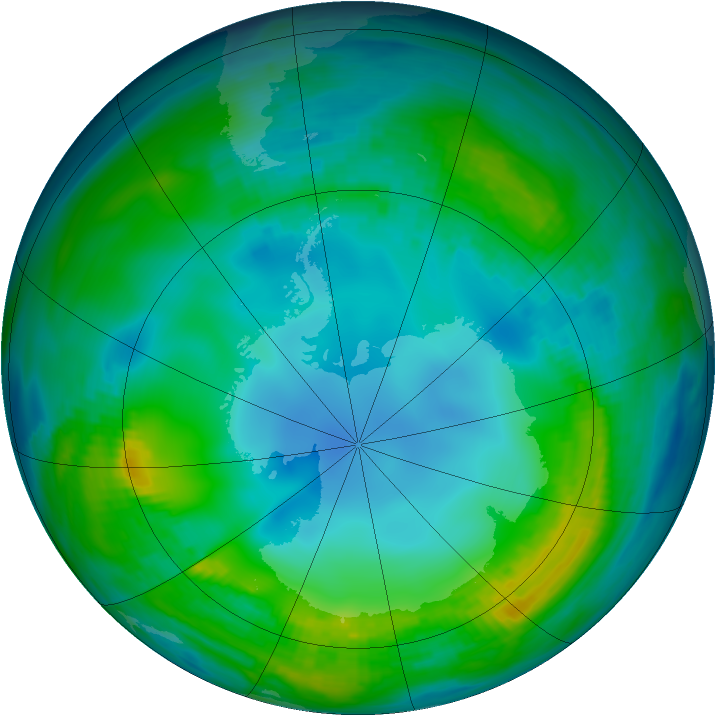 Antarctic ozone map for 15 May 1983